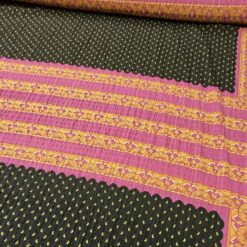 Grün-rosa Crinkle-Stoff "Lotus "