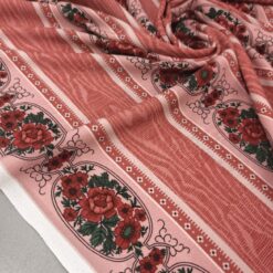 TOP-PREIS - retro rosa Stoff mit roten Rosen - NUR 3,50 €/m