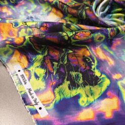Satinierte Seide - Multicolor Fantasy in violett-grünen Tönen