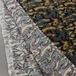 Baumwollpopeline grün-braun mit Camouflage Muster