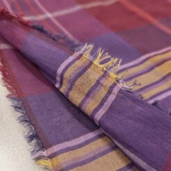 Violett-rotes Karomuster - leichter Baumwollstoff (Batist) - 2,60 €