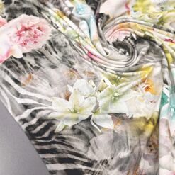 Viskose-Seidenjersey mit Pastellblumen
